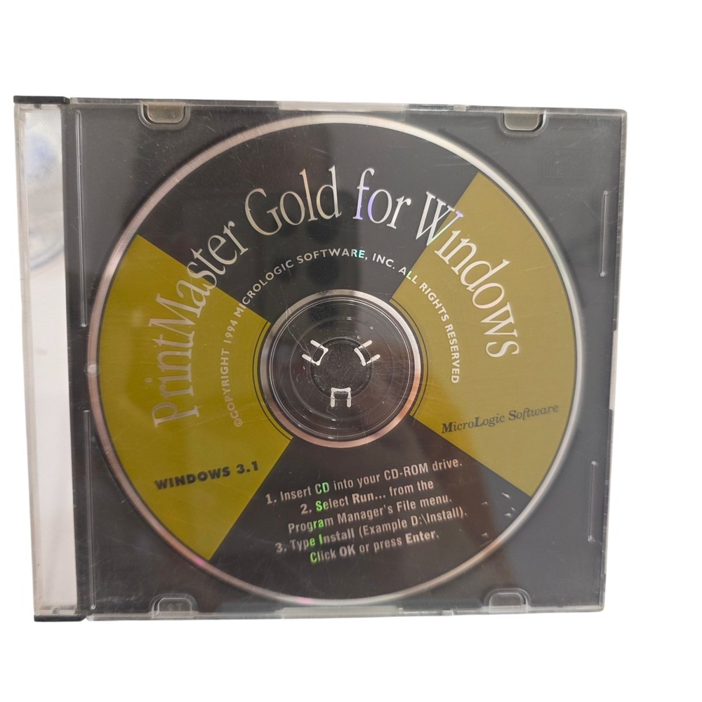 PrintMaster Gold for Windows 3.1 CD-ROM‎ MicroLogic Software PC Untested